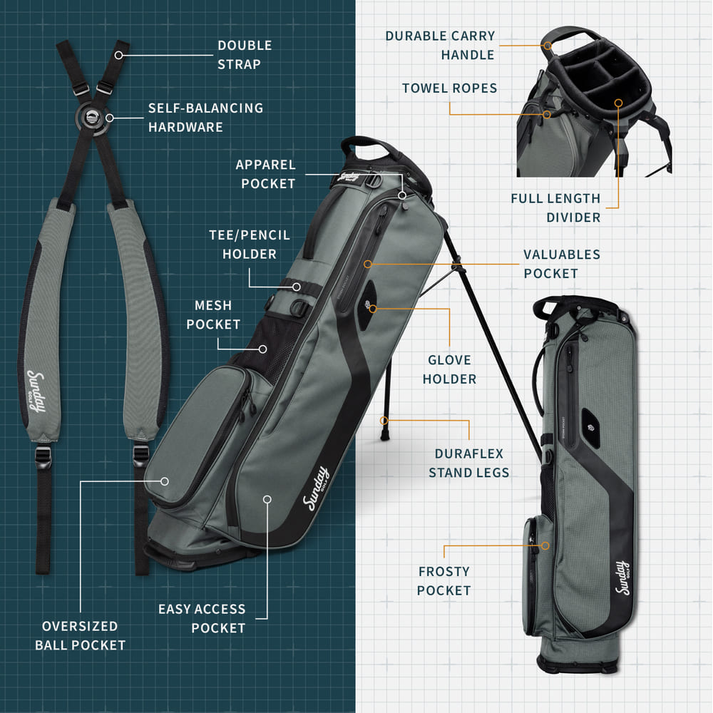 EL CAMINO - Midnight Green Walking Golf Bag