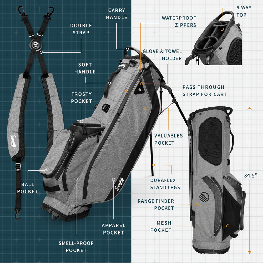 RYDER - Heather Gray Stand Bag