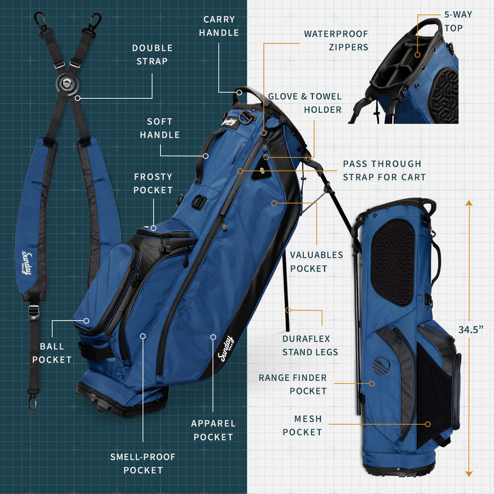 RYDER - Navy Blue Stand Bag