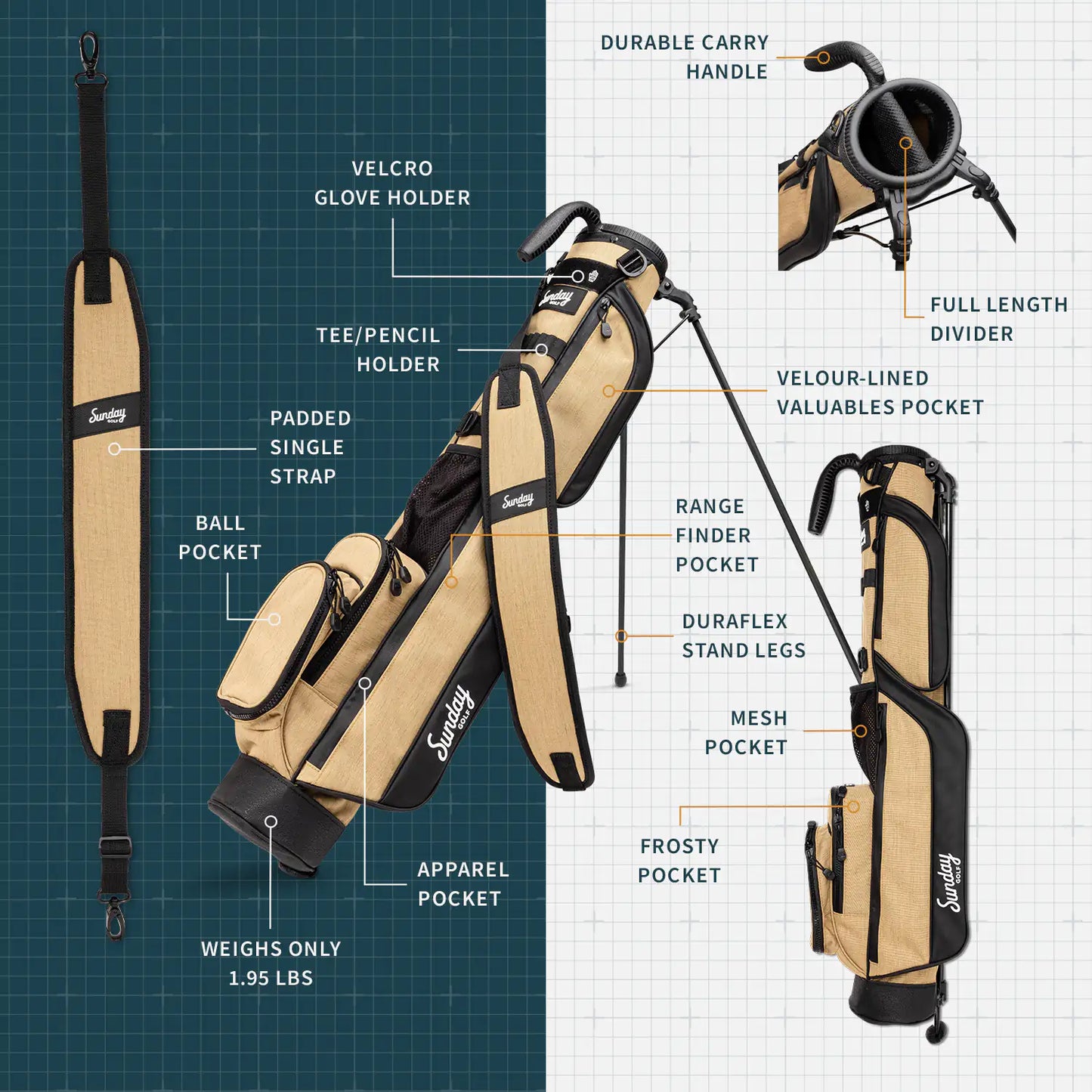 THE LOMA - Sandstone Par 3 Golf Bag