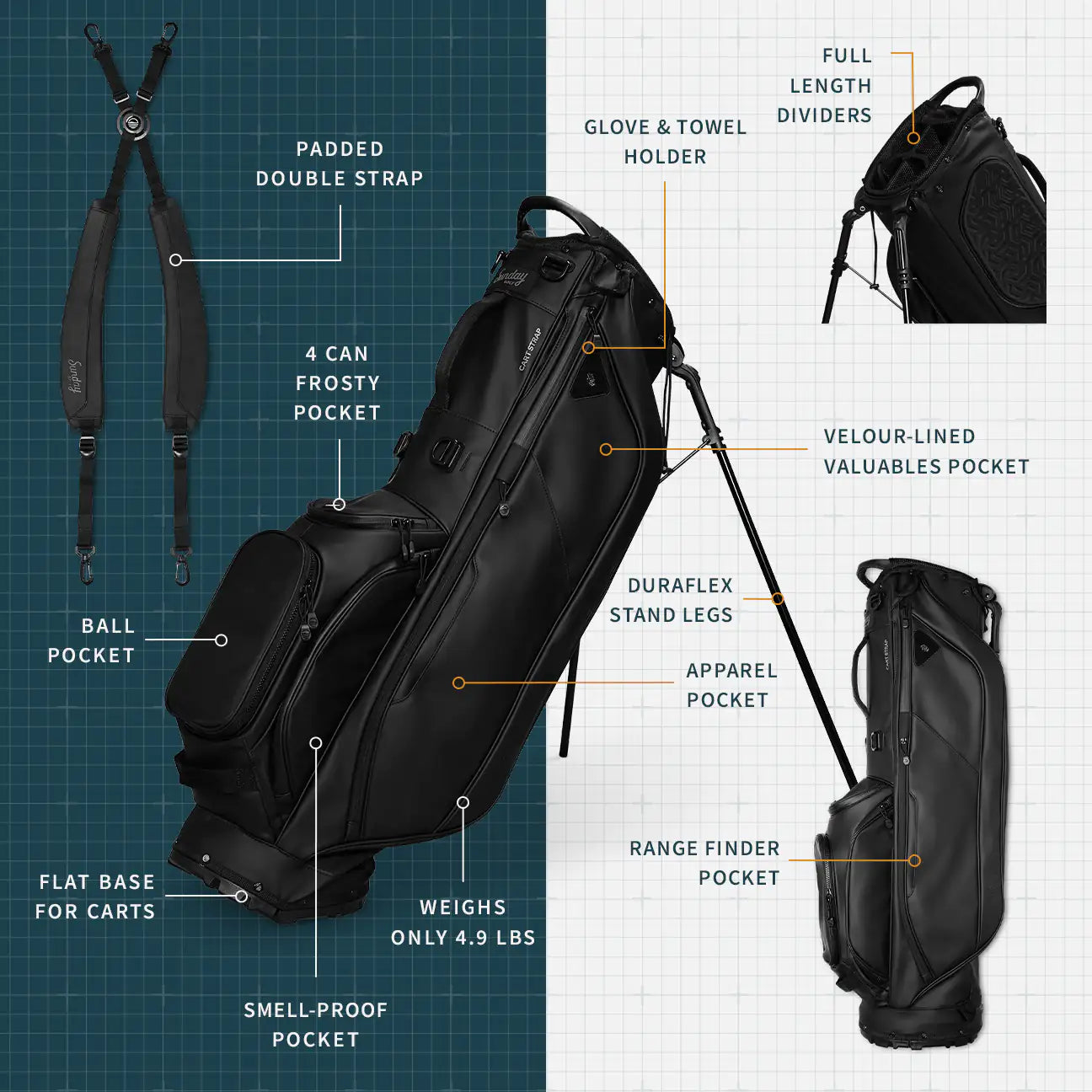 RYDER S-CLASS - Black Stand Bag