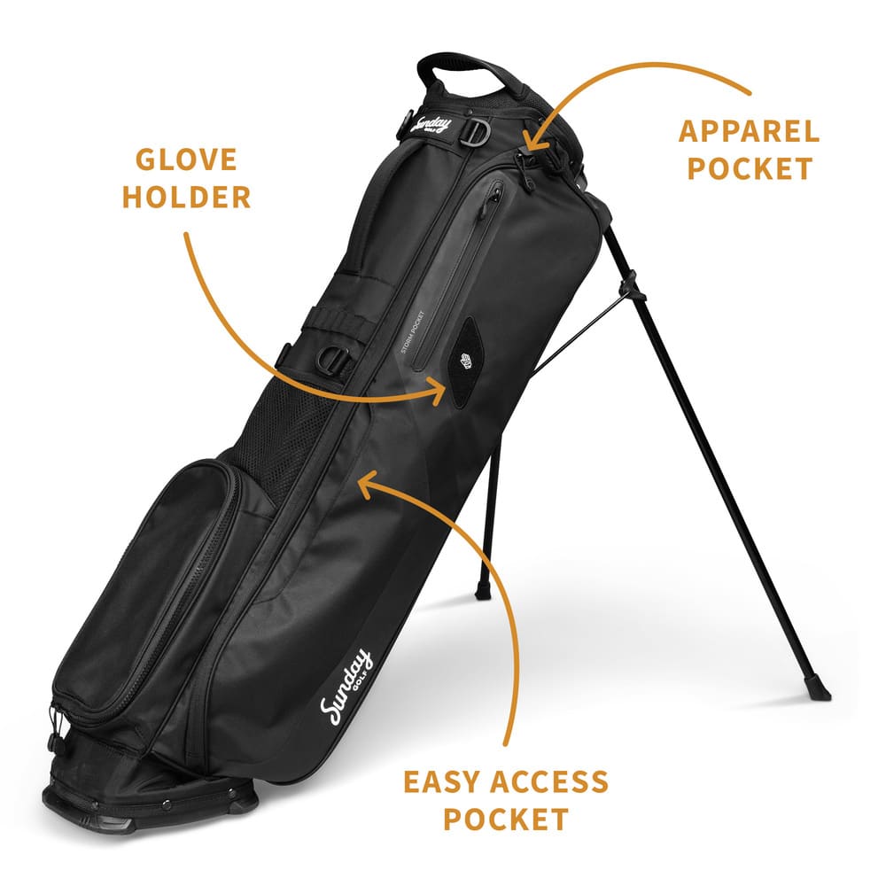 EL CAMINO - Matte Black Walking Golf Bag