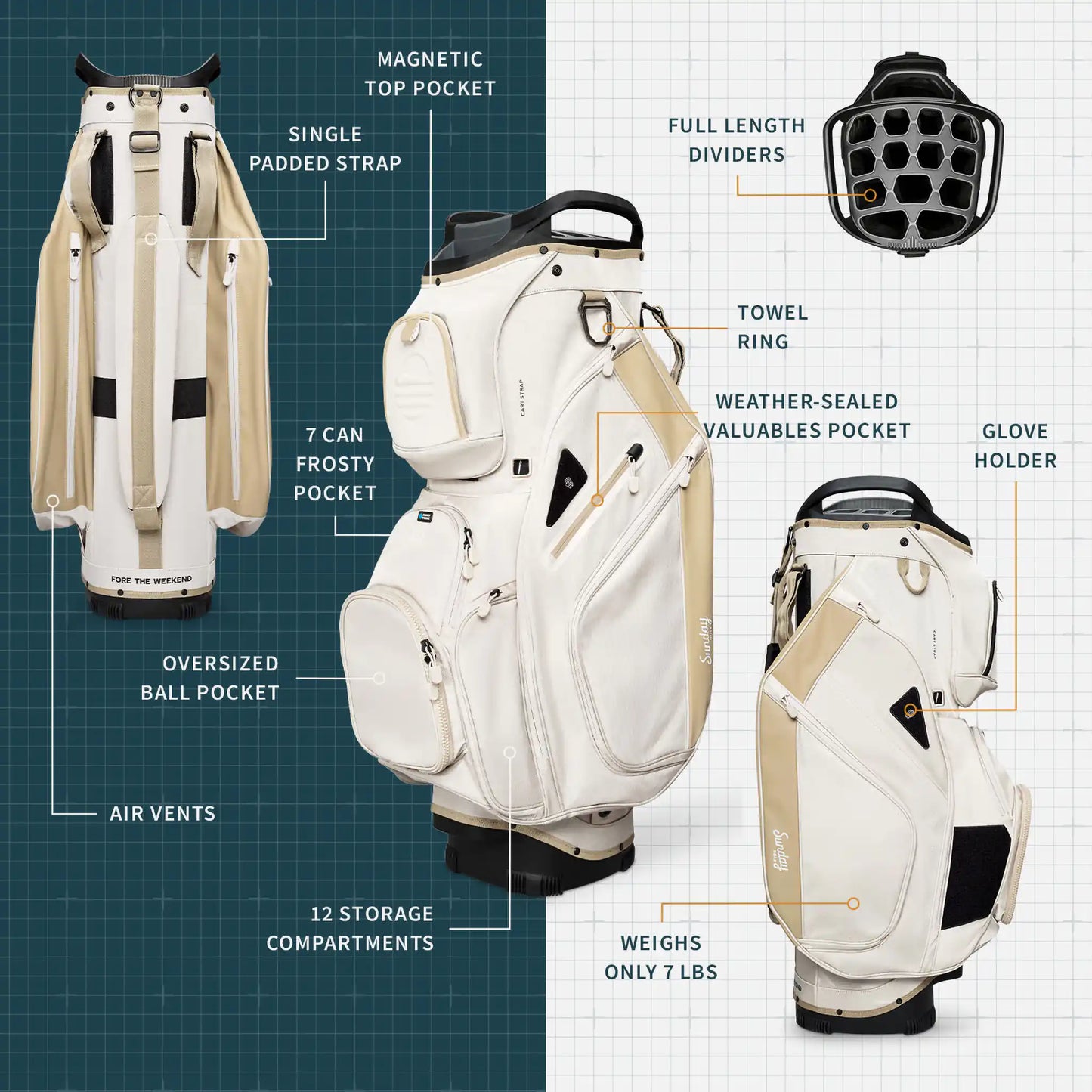 THE BIG RIG - Toasted Almond Cart Bag
