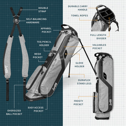 EL CAMINO - Heather Gray Walking Golf Bag