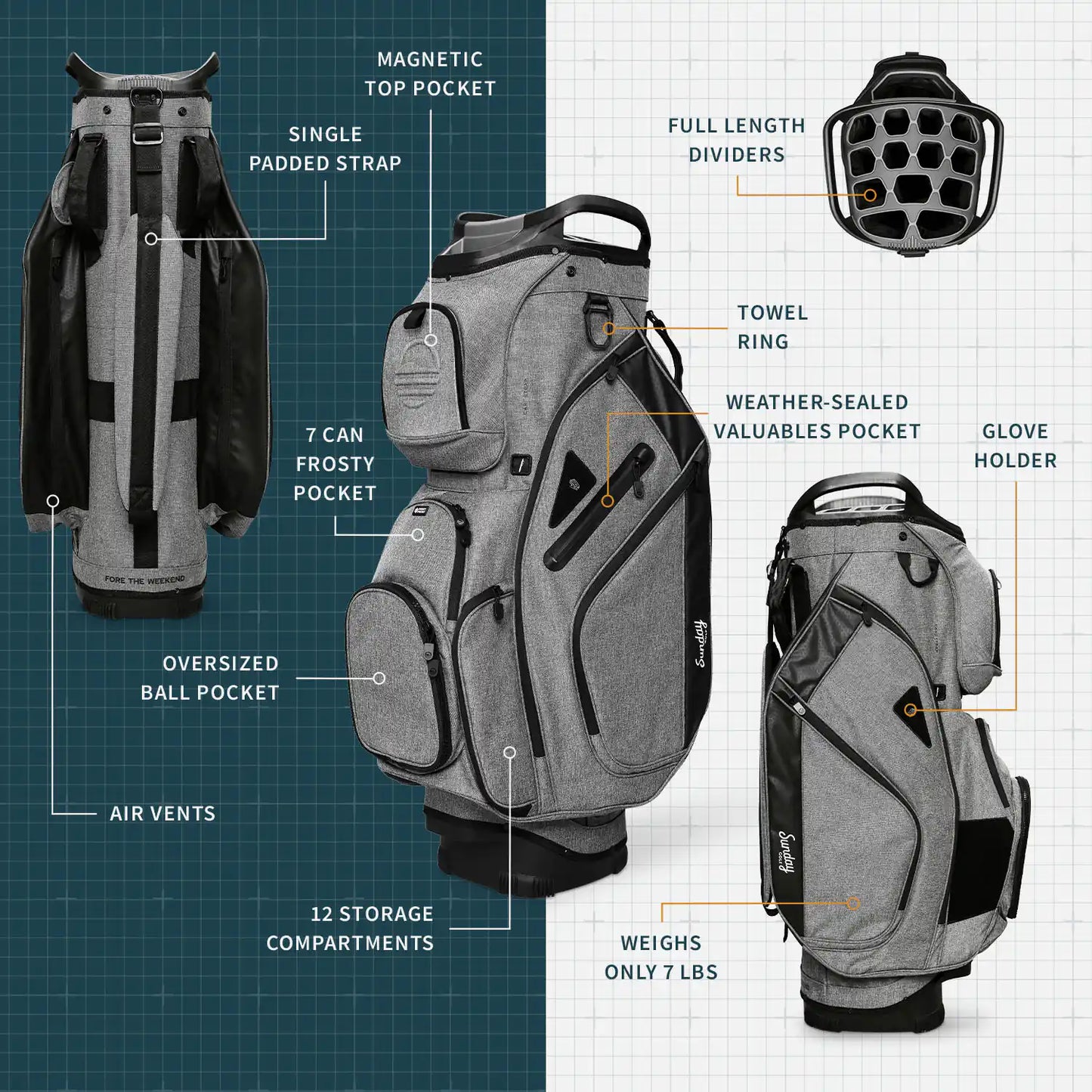 THE BIG RIG - Heather Gray Cart Bag